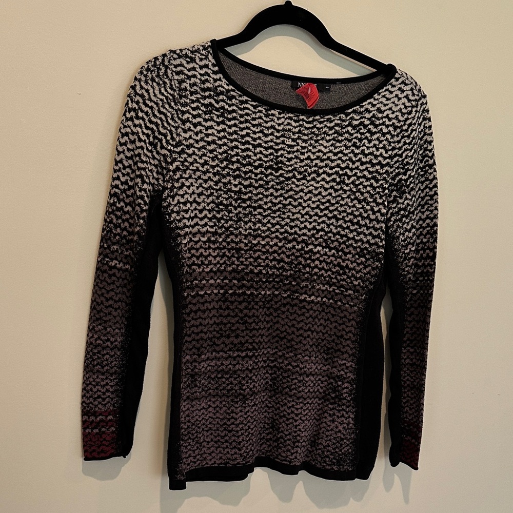 NIC+ZOE Black, Purple, and Gray Sweater
